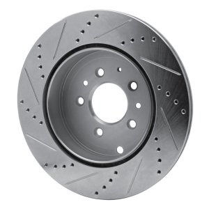 Mazda CX-9 Brake Rotor (1) - Rear Right - R1 Concepts - Drilled & Slotted - Silver - `07-`15